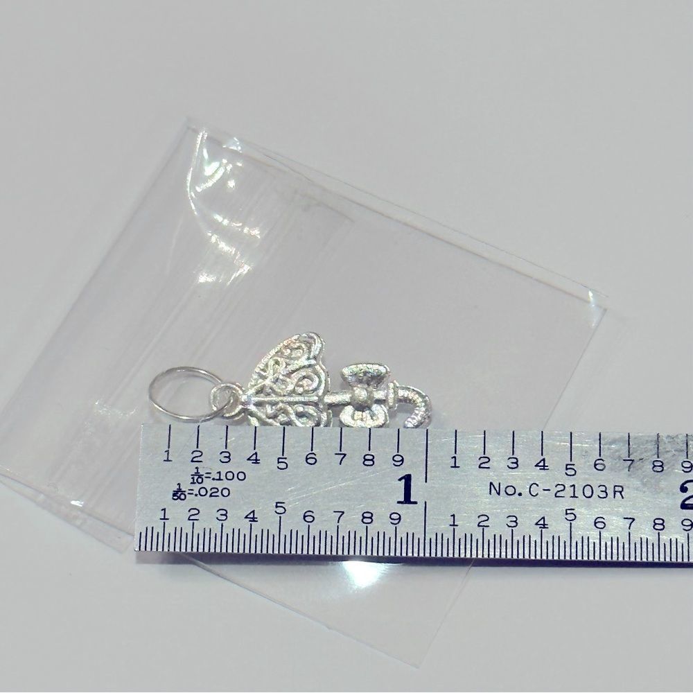 Umbrella Necklace Silver Tone Pendant Charm - Picture 4 of 6